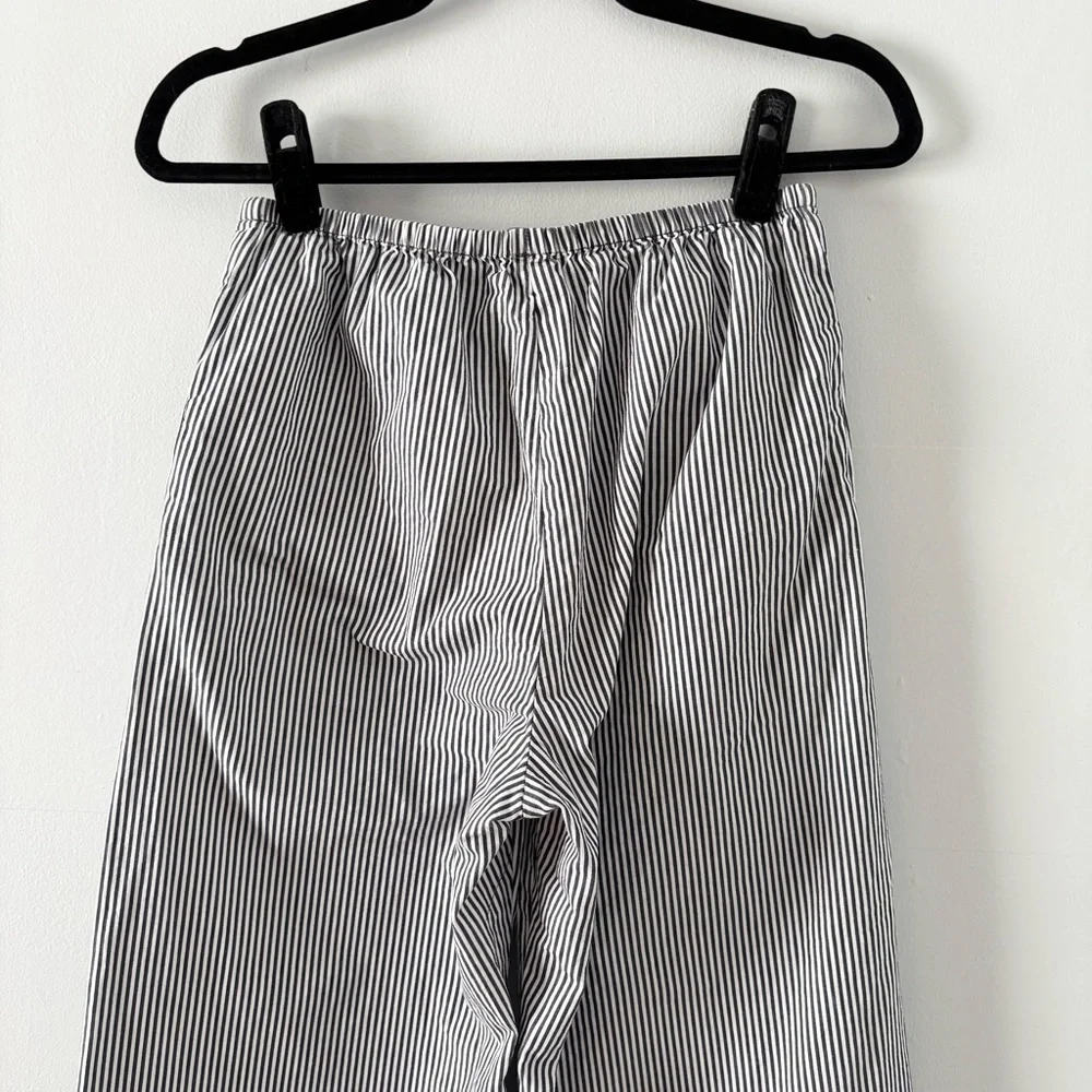 J. Crew Cosmo Pant in Oxford Stripe Pull-On Wide Leg Ankle Pant Pinstripe - Picture 5 of 6